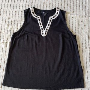 Carole Little 2X Black Sleeveless Shirt